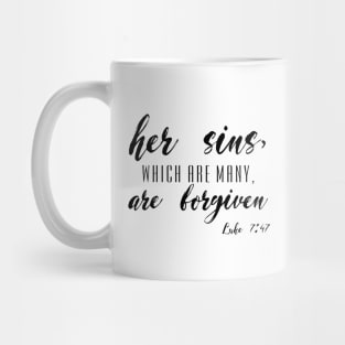 Here sins which are many Mug